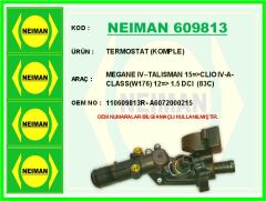NEIMAN 609813 TERMOSTAT 83 C RENAULT SYMBOL III 14> MEGANE IV 16> CLIO IV 12> CAPTUR 13> DUSTER 12> DOKKER 12> ME RCEDES OM607 W176 W246 C117 X117 X156 . NISSAN QASHQAI II 13> JUKE 10>19 1.5dCi