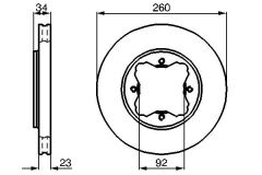 BOSCH 0986478568 ÖN FREN DİSKİ HAVA KANALLI HONDA ACCORD 2.0L F20 90-98 260 çap x 4 bijon - Adet disk fiyatıdır