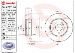 BREMBO 08A73710 FREN DISKI ARKA MERCEDES C-CLASS W204 S204 C204