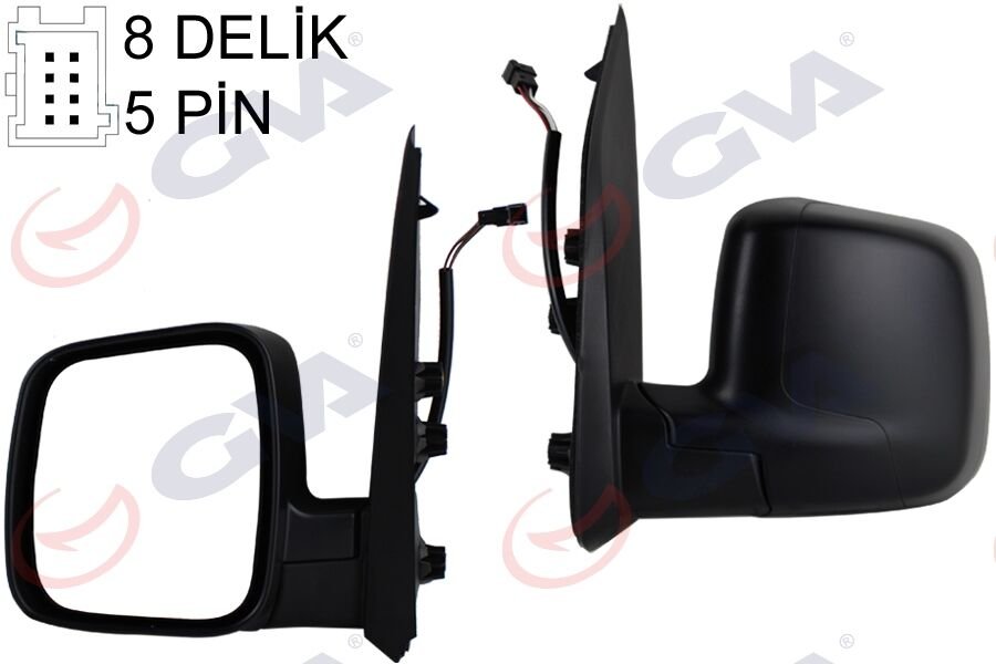 GVA 1029331 DIŞ DİKİZ AYNASI SOL FIORINO-BIPPER-NEMO 07> ELEKTRİKLİ ISITMALI KONVEKS 5 FİŞ VM-6115EHL