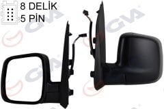 GVA 1029331 DIŞ DİKİZ AYNASI SOL FIORINO-BIPPER-NEMO 07> ELEKTRİKLİ ISITMALI KONVEKS 5 FİŞ VM-6115EHL