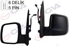 GVA 1029331 DIŞ DİKİZ AYNASI SOL FIORINO-BIPPER-NEMO 07> ELEKTRİKLİ ISITMALI KONVEKS 5 FİŞ VM-6115EHL