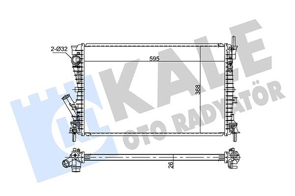 KALE 354260 RADYATÖR FIESTA V-FUSION 1.6TDCI AC KLİMASIZ MEK 593x379x26