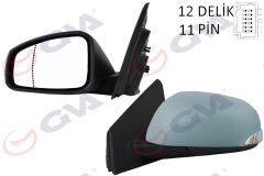 DIŞ DİKİZ AYNASI SOL MEGANE-FLUENCE 08> ELEKTRİKLİ ISITMALI SİNYALLİ KATLANIR SENSÖRLÜ ISITMALI ASTARLI ASFERİK 11 FİŞ VM-6138EBSAL