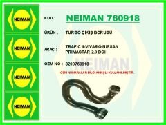 NEIMAN 760918 TURBO ÇIKIŞ BORUSU OPEL VIVARO-RENAULT TRAFIC II-NISSAN PRIMASTAR 06> 2.0 DCI