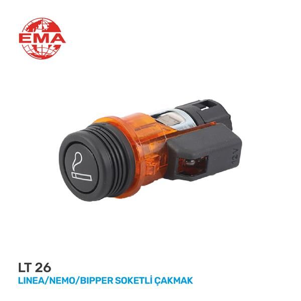 EMA LT26 KOMPLE ÇAKMAK SOKETLİ LINEA-NEMO-BIPPER TURUNCU / 3 FİŞLİ