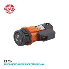 EMA LT26 KOMPLE ÇAKMAK SOKETLİ LINEA-NEMO-BIPPER TURUNCU / 3 FİŞLİ