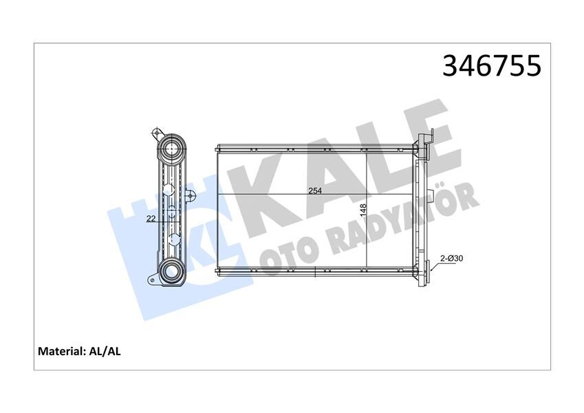 KALE 346755 KALORIFER RADYATORU BMW E87 E90 F26 F25 E84 E92 E91 E81