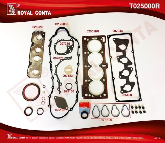 ROYAL T025000R MOTOR ÜST CONTA TK. MEGANE I 96> CLIO II 98> KANGOO 97> CLIO SYMBOL I 00> 1.4 K7J 1.6 K7M