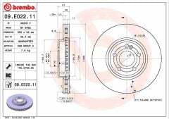 BREMBO 09E02211 FREN DISKI ON MERCEDES W177 V177 W247 C118 X118 H247 X247