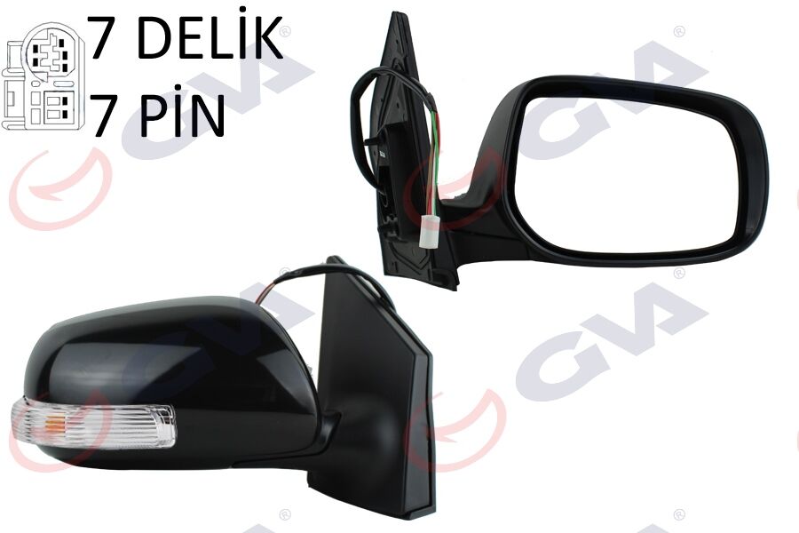 GVA 1071133 DIŞ DİKİZ AYNASI SAĞ COROLLA 08> ELEKTRİKLİ ISITMALI KATLANIR SİNYALLİ ASTARLI KONVEKS 7 FİŞ VM-6263EBR