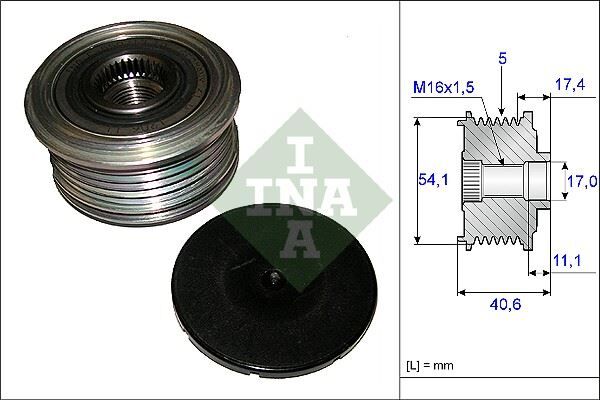 INA 535008910 ALTERNATÖR KASNAĞI RULMANLI CLIO II-III-MODUS 1.5 DCİ 04 > 8200360480 Alternatör İçin