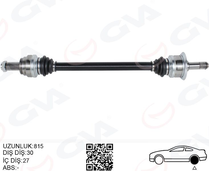 GVA 4499203 KOMPLE AKS ARKA SAG BMW N20 F10 F12 F13 F06 814MM DİŞ 30 DİFERANSİYEL DİŞ 27