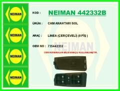 NEIMAN 442332B CAM AÇMA ANAHTARI KUMANDA GRUBU ÖN SOL FİAT LINEA 09> ÇERÇEVELİ 8 FİŞLİ