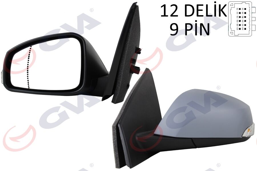 GVA 1011335 DIŞ DİKİZ AYNASI SOL FLUENCE 10> ELEKTRİKLİ ISITMALI SİNYALLİ SENSÖRLÜ ASTARLI ASFERİK VM-6141EHPSAL