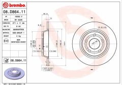 BREMBO 08D86411 ARKA FREN DISK AYNA FOCUS IV 17>