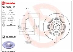 BREMBO 08D86411 ARKA FREN DISK AYNA FOCUS IV 17>