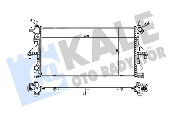 KALE 355660 SU RADYATÖRÜ PEUGEOT BOxER-CITROEN JUMPER 2.2 3.0HDI 06 >FIAT DUCATO 2.3D MTJ 11 > MT MEKANİK 781x416x24 1616950280-1382424080-1617023380-1618094280