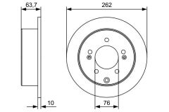 BOSCH 0986479W12 ARKA FREN DİSKİ DOLU TİP KIA CERATO 1.6L G4FC 10-14 / SOUL 1.6L G4FC benzinli 09-> 1.6L D4FB CRDİ 09-14 262 çap x 5 bijon - Adet disk fiyatıdır