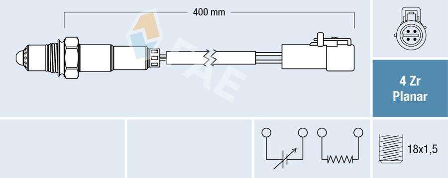 FAE 77253 OKSIJEN HEGO SENSORU FORD FOCUS-FIESTA-FUSION-MONDEO 98> 1.25-1.4-1.6 ZETEC