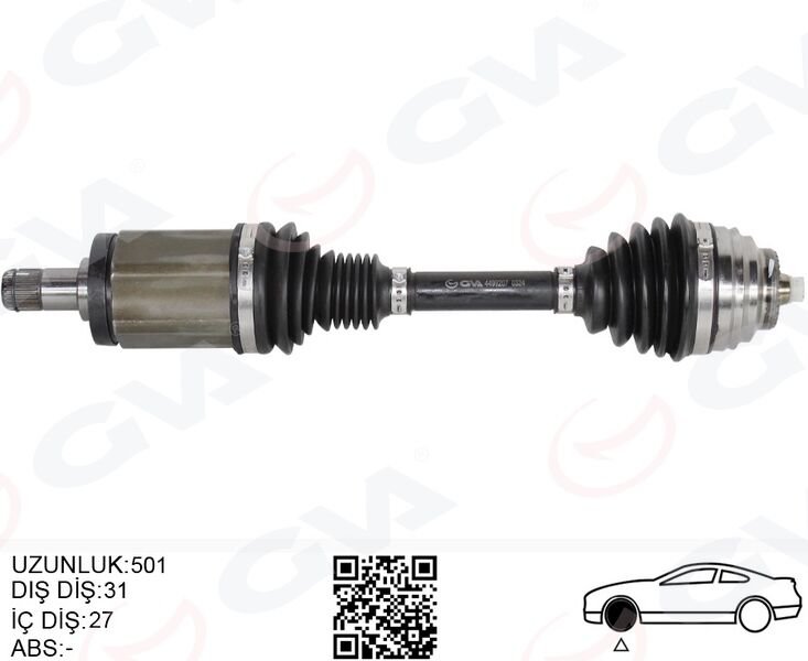 GVA 4499207 KOMPLE AKS ÖN SOL BMW X1 E84 09>15 501MM