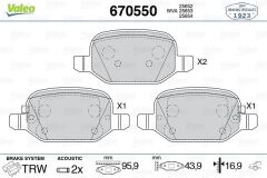 VALEO 670550 ARKA FREN BALATASI FIAT 500L 12> 0.9 1.3DMTJ 1.4 1.6D MTJ