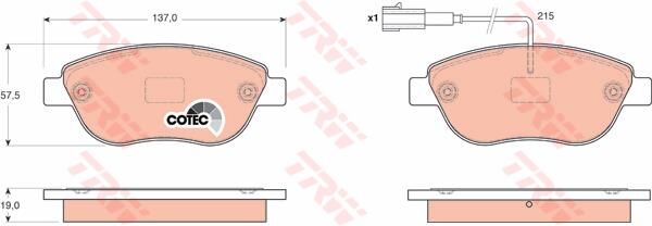 TRW GDB1655 ÖN BALATA DOBLO 1.3-1.9 JTD 07>G.PUNTO 1.3 MJT 05>STILO 05>LINEA-BRAVO 07>IDEA 1.3 05> GDB1878 1FİŞ