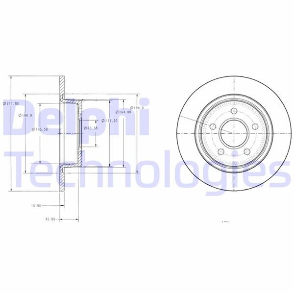 DELPHI BG3873 ARKA FREN DISK AYNASI CONNECT 1.8TDCI 02>13 ABS LI