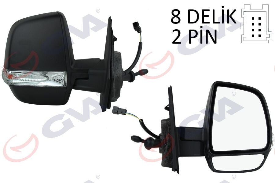 GVA 1029159 DIŞ DİKİZ AYNASI SAĞ DOBLO 11> OPEL COMBO 12>18 MEKANİK SİNYALLİ ÇİFT CAM KONVEKS VM-669R