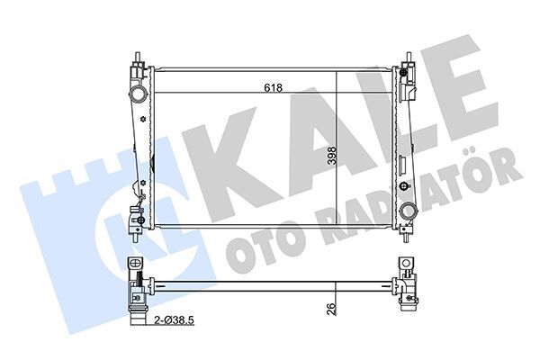 KALE 368600 RADYATÖR CORSA D 05>PUNTO 05>BRAVO II 07>1.3 JTD-1.7CDTI MEK AC KLİMASIZ 620x395x27