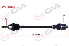 GVA 4418020 KOMPLE AKS SAĞ LAGUNA I 1.6 16V 93-01 747mm