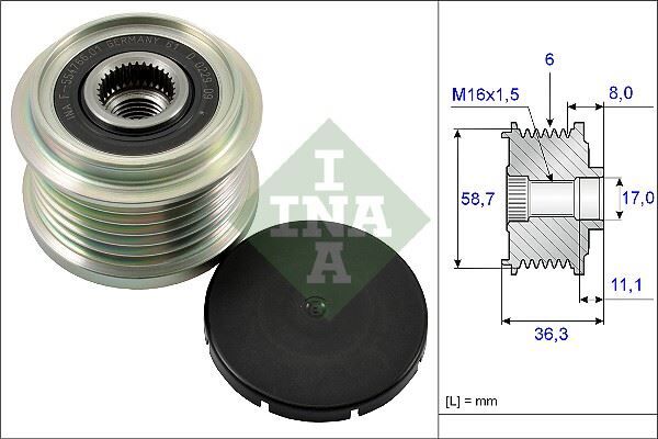 INA 535016010 ALTERNATÖR KASNAĞI RULMANLI DUCATO-BOXER-JUMPER-TRANSİT TOURNEO 2.2HDİ-2.2TDCİ ALT 0121615002