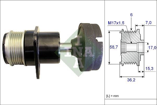 INA 535015710 ALTERNATÖR ŞAFTI KASNAK FORD CONNECT-FOCUS 98> 1.8 TDCİ 1.8 TDCI-1.8 TD