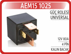 AEM15 1025 GÜÇ ROLESİ 12V 80A 4 PİN KALIN BACAK