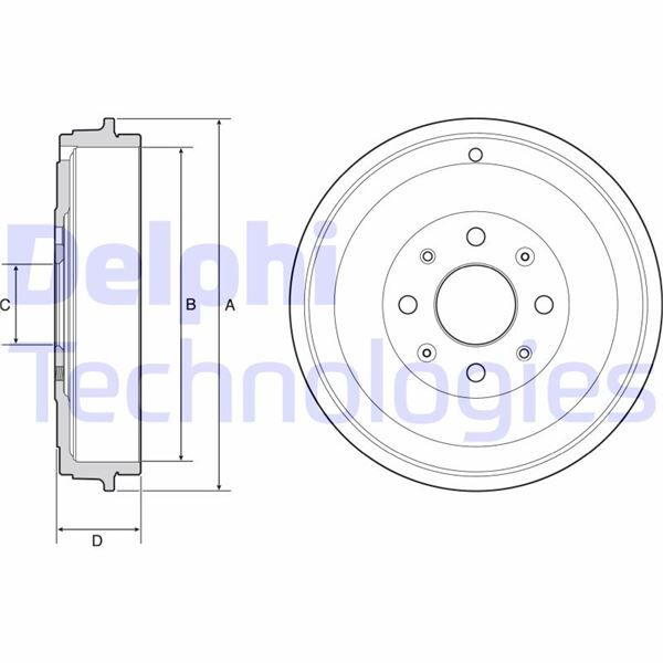 DELPHI BF503 ARKA KAMPANA CORSA D 07> CORSA E 14> ADAM 13> PUNTO-GRANDE PUNTO 05> 274x228x61x48x4DL 14 İNÇ 51901444-51901443-55703043