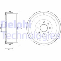 DELPHI BF503 ARKA KAMPANA CORSA D 07> CORSA E 14> ADAM 13> PUNTO-GRANDE PUNTO 05> 274x228x61x48x4DL 14 İNÇ 51901444-51901443-55703043