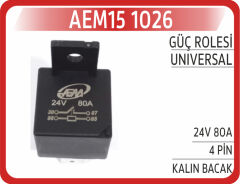 AEM15 1026 GÜÇ ROLESİ 24V 80A 4 PİN KALIN BACAK