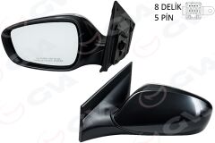 GVA 1091135 DIŞ DİKİZ AYNASI SOL BLUE 12> ELEKTRİKLİ ISITMALI SİYAH KAPAK DÜZ CAM 5 FİŞ VM-6451EL