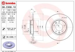 BREMBO 08C30811 ARKA FREN AYNASI ASTRA L 21>-COMBO E 19> GRANDLAND 17> P308 14>21 P508 18> P3008 16> PARTNER-BERLING O-RIFTER 19> P408 22> C4 13> TOYOTA PROACE CITY 19> 268x71x35x5DL DOLU