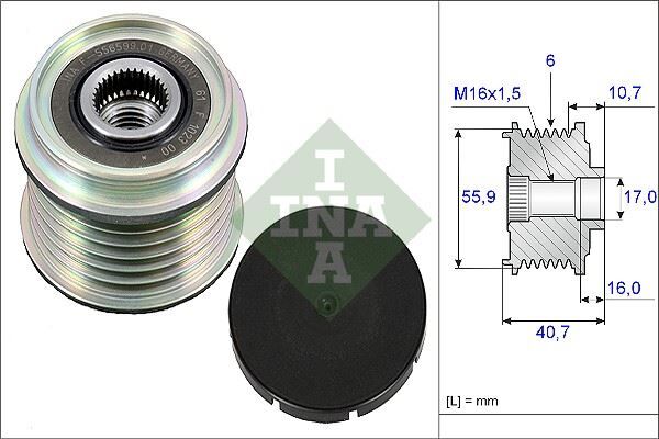 INA 535002810 ALTERNATÖR KASNAĞI RULMANLI CLIO II-KNG-MGN-SCENIC 1.9DCI-1.9DTI-LGN II 1.8 16V-2.0 16V F9Q