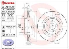 BREMBO 09A81811 FREN DISKI ARKA MERCEDES AMG W221 C216 W222 R230
