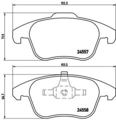 BREMBO P61086 ÖN FREN BALATASI CORSA F e 19> MOKKA e 20> 208 19> 2008 19> C4 20> DS3 18>