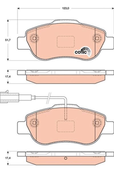 TRW GDB1746 ÖN BALATA DOBLO 1.3-1.6-1.9 JTD 02 > FIORINO 1.3-1.4 MTJ 08 > FIAT 500 1.4 07 >