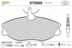 VALEO 670069 ÖN FREN BALATASI FİŞLİ P406 2.0-2.1 TD 94-04 P306 GTİ 93-01 XANTIA XM XSARA 00>05