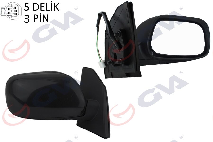 GVA 1071121 DIŞ DİKİZ AYNASI SAĞ COROLLA 02> ELEKTRİKLİ KONVEKS 3 FİŞ VM-277ER