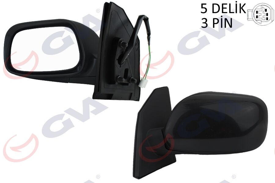 GVA 1071122 DIŞ DİKİZ AYNASI SOL COROLLA 02> ELEKTRİKLİ KONVEKS 3 FİŞ VM-277EL