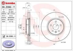 BREMBO 09D39211 ÖN FREN AYNASI ASTRA K 15 > 16 İNÇ / 5 DELİK 300x26x5DL HAVALI