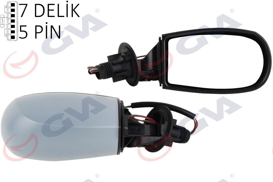 GVA 1028211 DIŞ DİKİZ AYNASI SAĞ PUNTO 04> ELEKTRİKLİ ISITMALI SİYAH ASTARLI KONVEKS 5 FİŞ VM-156EHPR