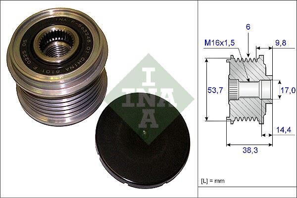 INA 535020310 ALTERNATÖR KASNAĞI RULMANLI ASTRA J-CORSA D-INSIGNIA-MERIVA B-ZAFIRA 09 > 6 KANAL