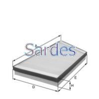 SARDES SC555 POLEN FİLTRESİ P206 98- 1.1i-1.4i-1.4HDI-1.6i-1.6 16V-1.9D